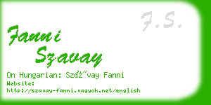 fanni szavay business card